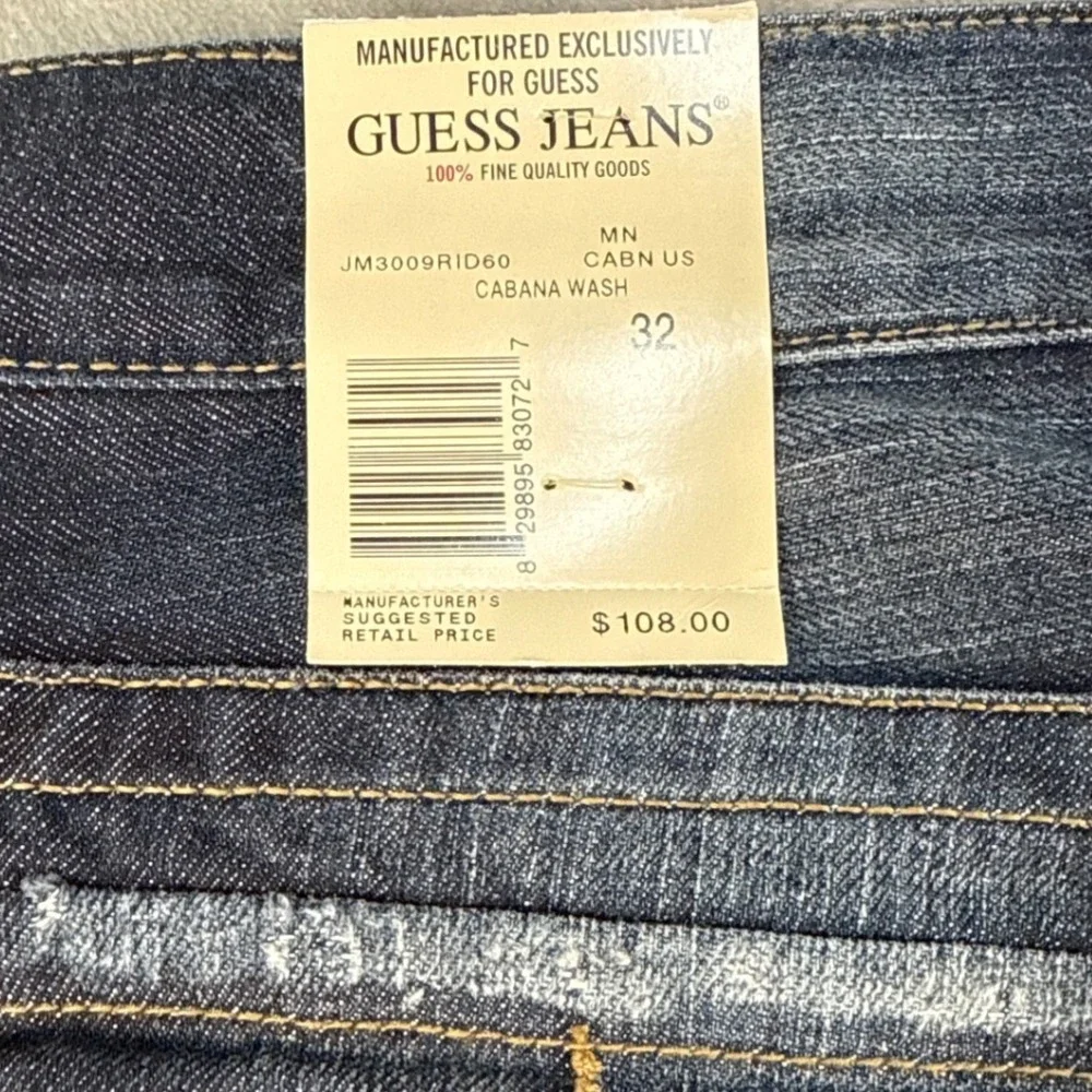 Guess Jeans Mens 32 JM3009RID60 Cabana Wash Dark Distressed NEW